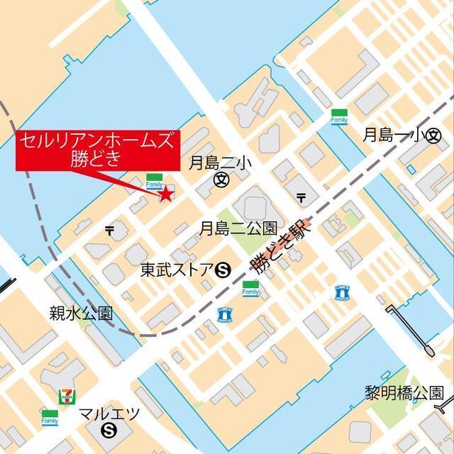 セルリアンホームズ勝どき（1403） 地形図・案内図