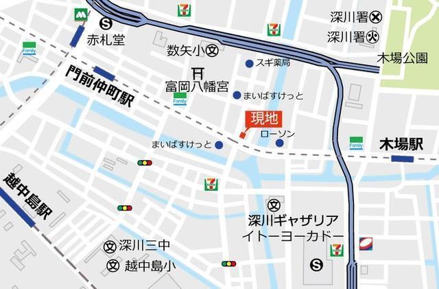 パークアクシス門前仲町イースト（903） 地形図・案内図