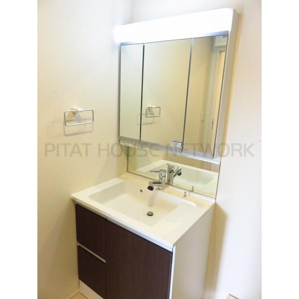 洗髪洗面化粧台完備