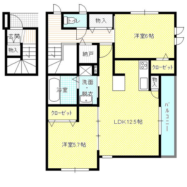 プランドール岩槻（201） 間取り図画像