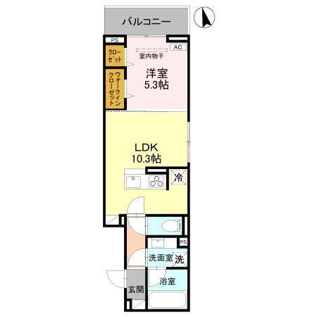 (仮称)D-ROOM春日部大場（202） 間取り図画像