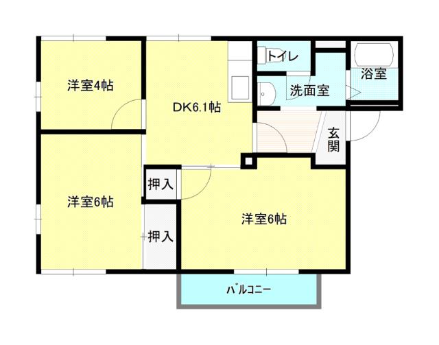 ライフタウニーＡ街区　4号棟（102） 間取り図画像