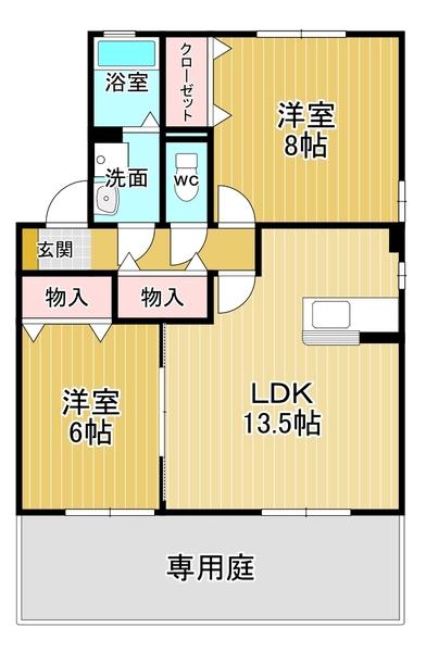 シャルマンヴィラＢ（101） 間取り図画像