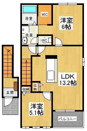 ２階・角部屋