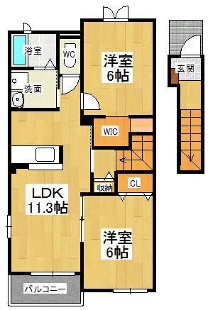 ２階・角部屋