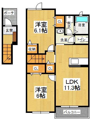 ２階・角部屋