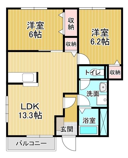 ブルースカイＣ（101） 間取り図画像