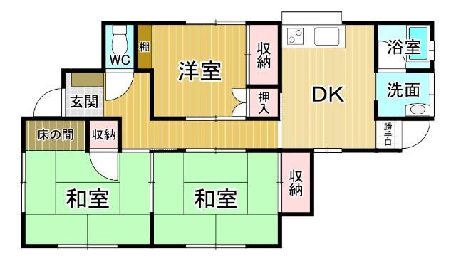 北灘町櫛木中田戸建て 間取り図画像