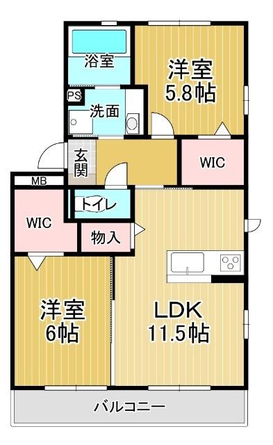 ２階・角部屋