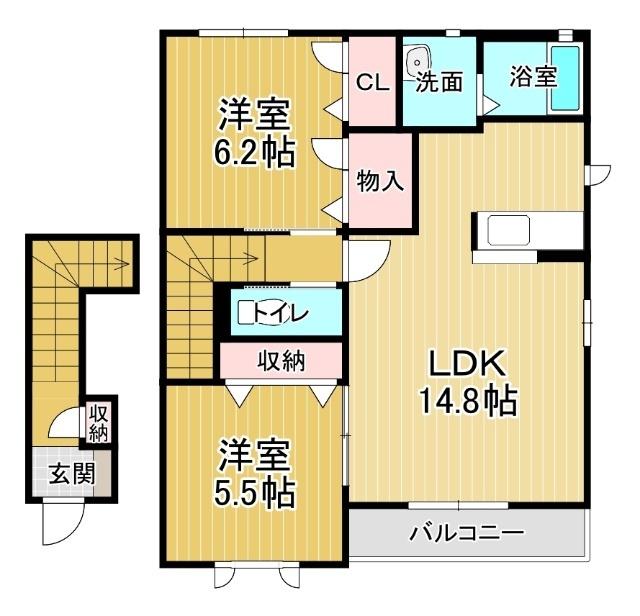 ２階・角部屋