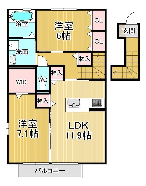 アヴニール優Ｂ棟（202） 間取り図画像