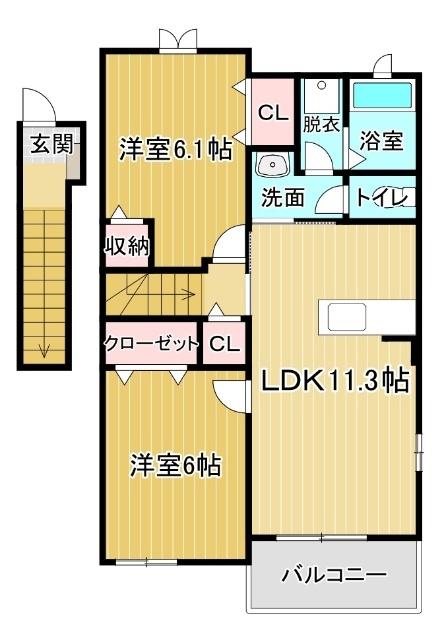 ２階・角部屋