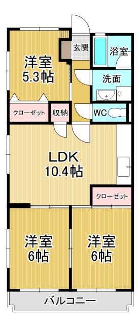ハーブメゾン賀好（305） 間取り図画像