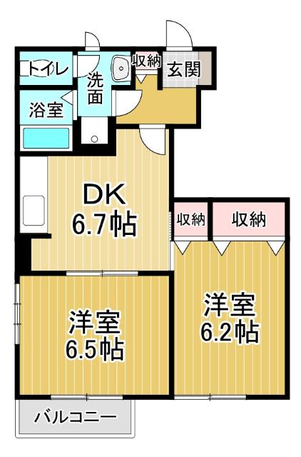 アビタシオン勝瑞E（102） 間取り図画像
