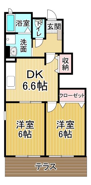 サンリットヴィラ相生Ｂ（105） 間取り図画像