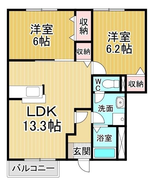 サンシェールB（103） 間取り図画像