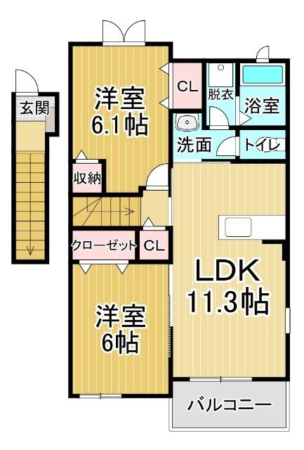 センターポイントⅡ（201） 間取り図画像