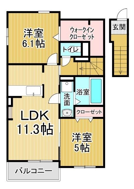 ハッピーメゾン鳴門A（203） 間取り図画像
