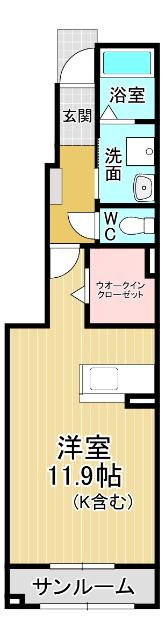 ハピネス北島E（102） 間取り図画像