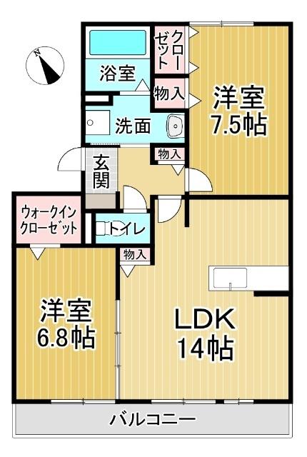 リヴェール北島（203） 間取り図画像