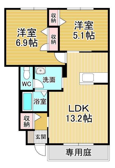 シャーメゾンディアス川内Ａ棟（102） 間取り図画像