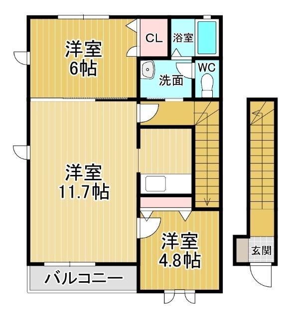 シャルマン・ファミーユ１（203） 間取り図画像