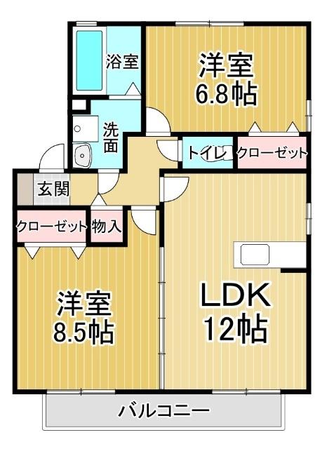 リビングタウン鳴門Ｂ（201） 間取り図画像
