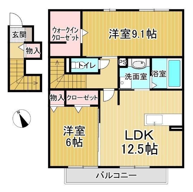 PATIO　A棟（202） 間取り図画像
