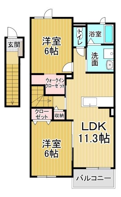 ポワール２（202） 間取り図画像