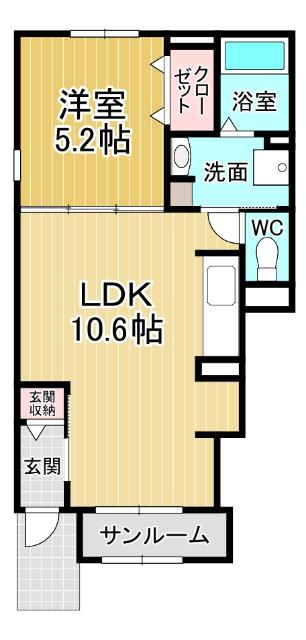 シエロ・ガーデン北島Ｂ（101） 間取り図画像
