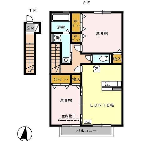 ルボアささがせ　B（203） 間取り図画像