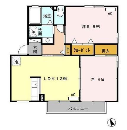 アネックス河尻　Ｄ（201） 間取り図画像