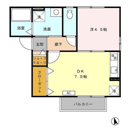 セジュール モア（201） 間取り図画像
