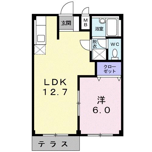 エルディム鈴鷺Ｂ（103） 間取り図画像