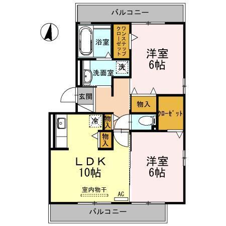 カーサ　デュエット　A棟（201） 間取り図画像
