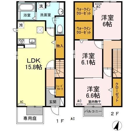 ルージュ　ブラン　Ａ（103） 間取り図画像