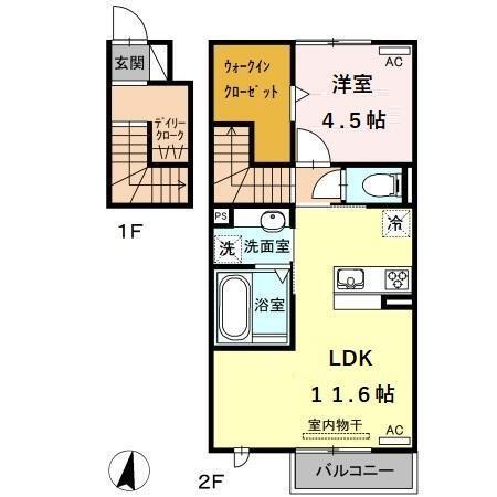 リシュドール　B（202） 間取り図画像