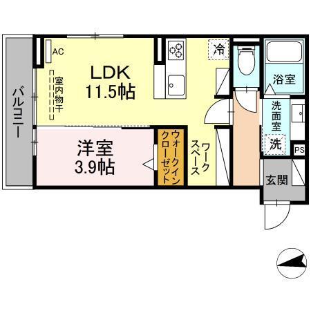 D-square湊町（203） 間取り図画像