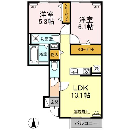 ロワジール多米（102） 間取り図画像