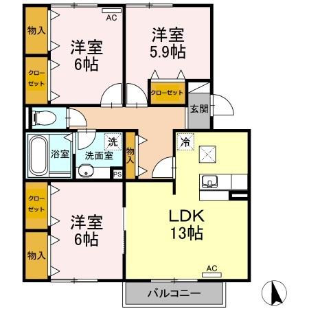 ヴァイオレット（102） 間取り図画像