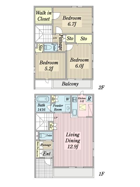 元中野町三丁目戸建（B） 間取り図画像
