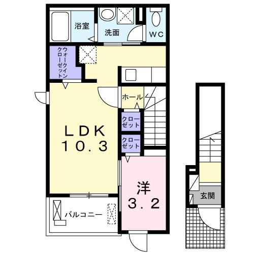 ファイン　ジニア　Ａ（201） 間取り図画像