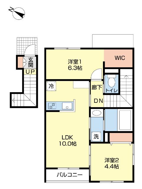 豊橋市松井町アパート 間取り図画像