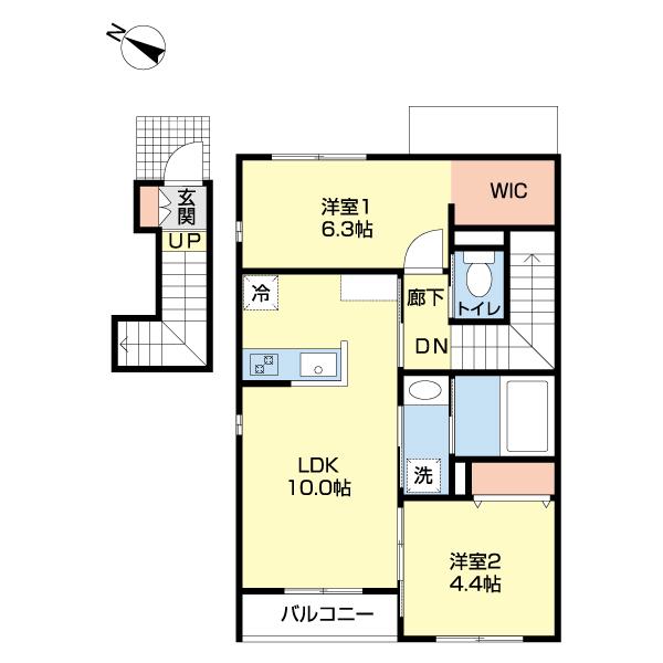 豊橋市松井町アパート 間取り図画像