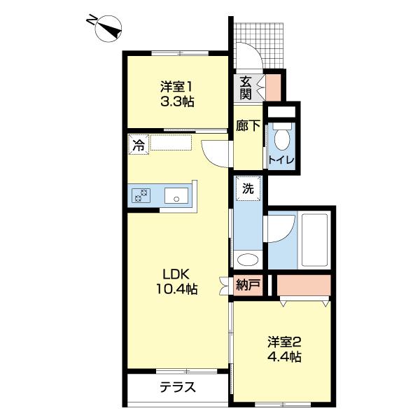 豊橋市松井町アパート 間取り図画像