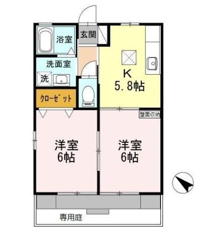 アンソレイユ　B棟（103） 間取り図画像