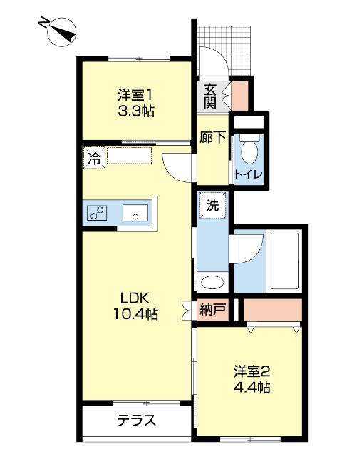 豊橋市松井町アパート 間取り図画像