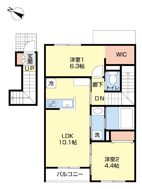 豊橋市松井町アパート 間取り図画像