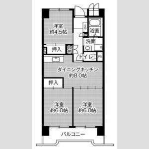 ビレッジハウス笠寺タワー1号棟（1009） 間取り図画像
