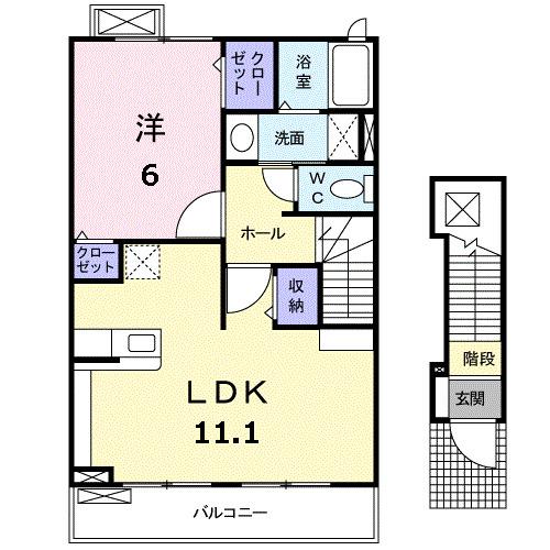 ボヌール森岡参番館（202） 間取り図画像